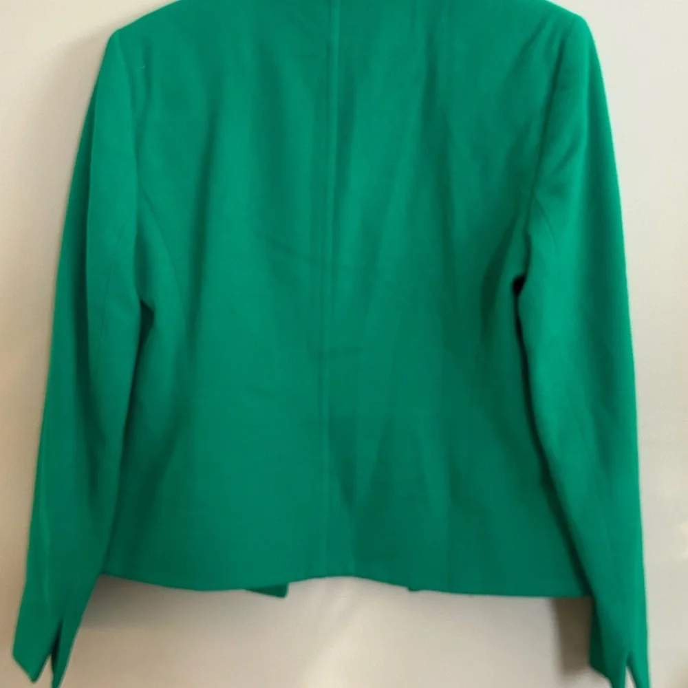 VTG Vibrant Green Women's Wool and Cashmere Blend Blazer - Picture 8 of 10